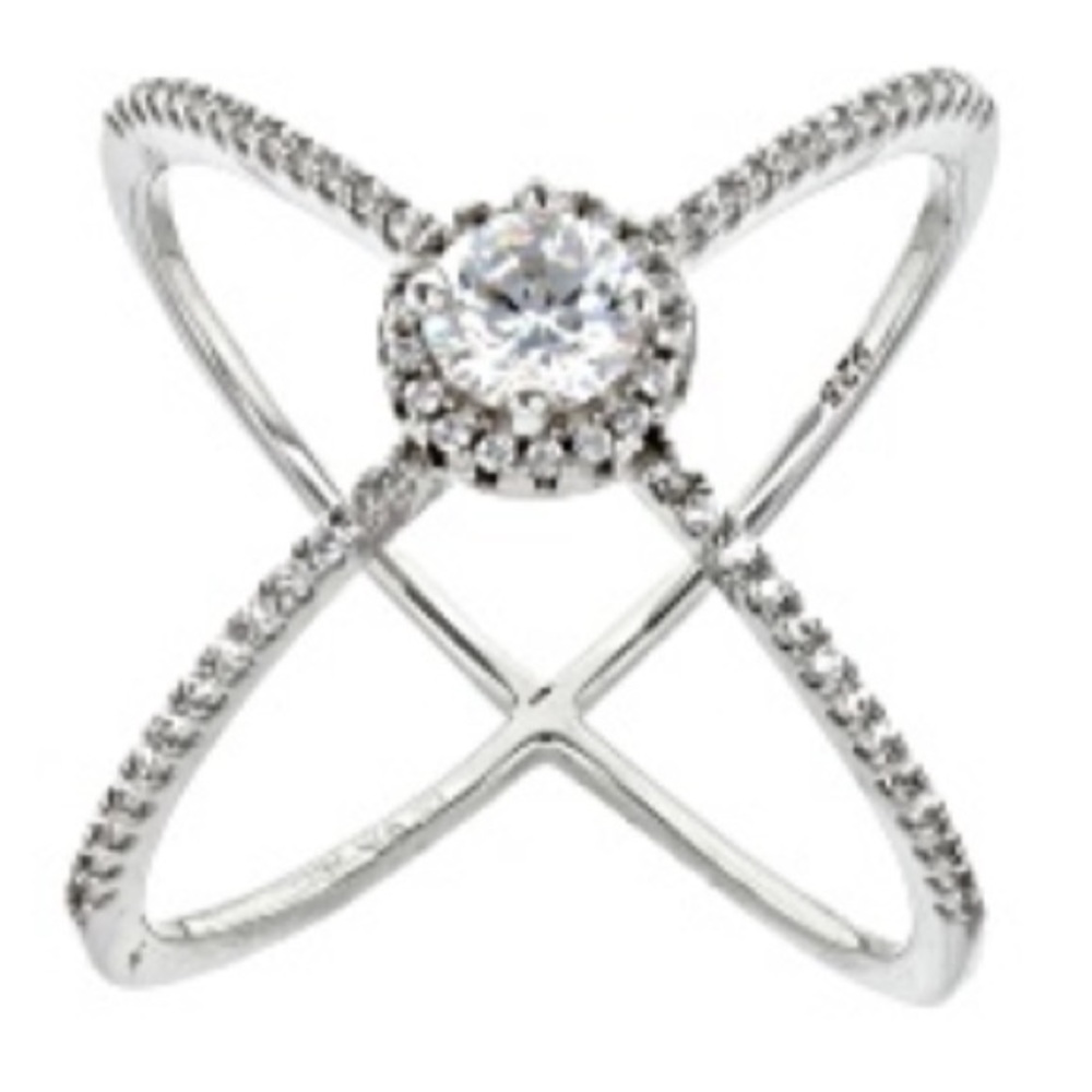 BELLA LUCE (R) 1.25CTW ROUND RHODIUM OVER STERLING SILVER RING - Picture 1 of 3